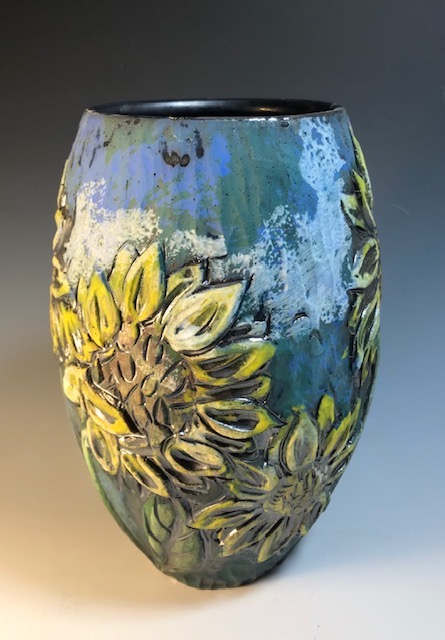 Green/Blue Sunflower Vase