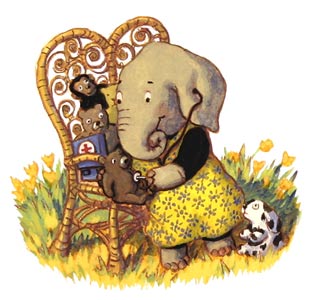Elephant And Teddy Be... by  Barry Root - Masterpiece Online