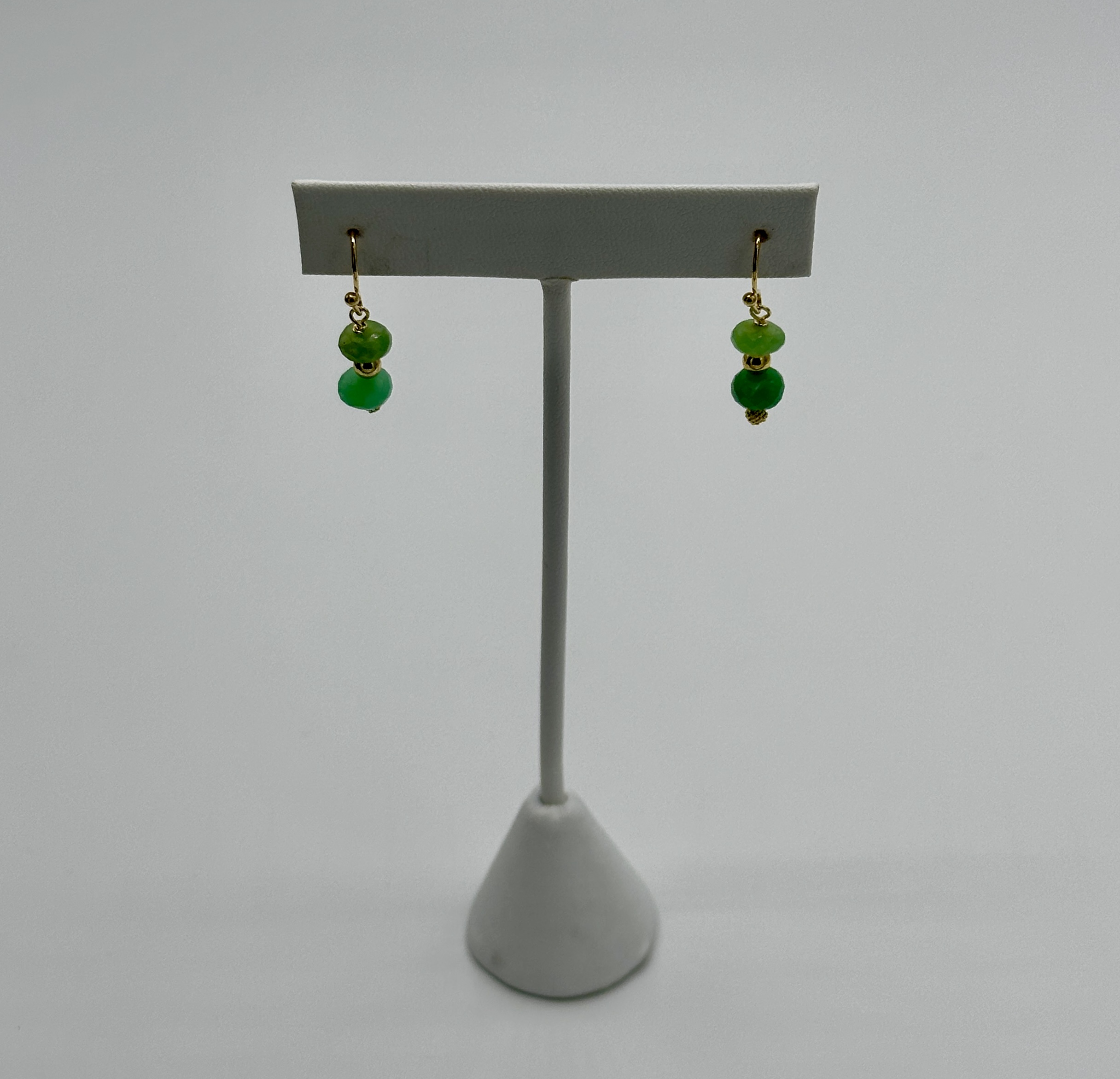 Strong Color, 8 mm Chrysoprase on Gold Filled Earrings