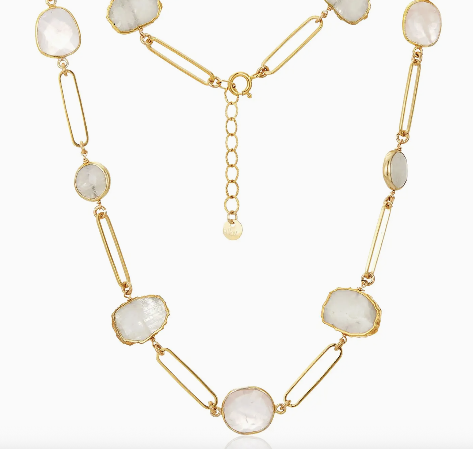 Image of Moonstone Como Paperclip Necklace by Mabel Chong
