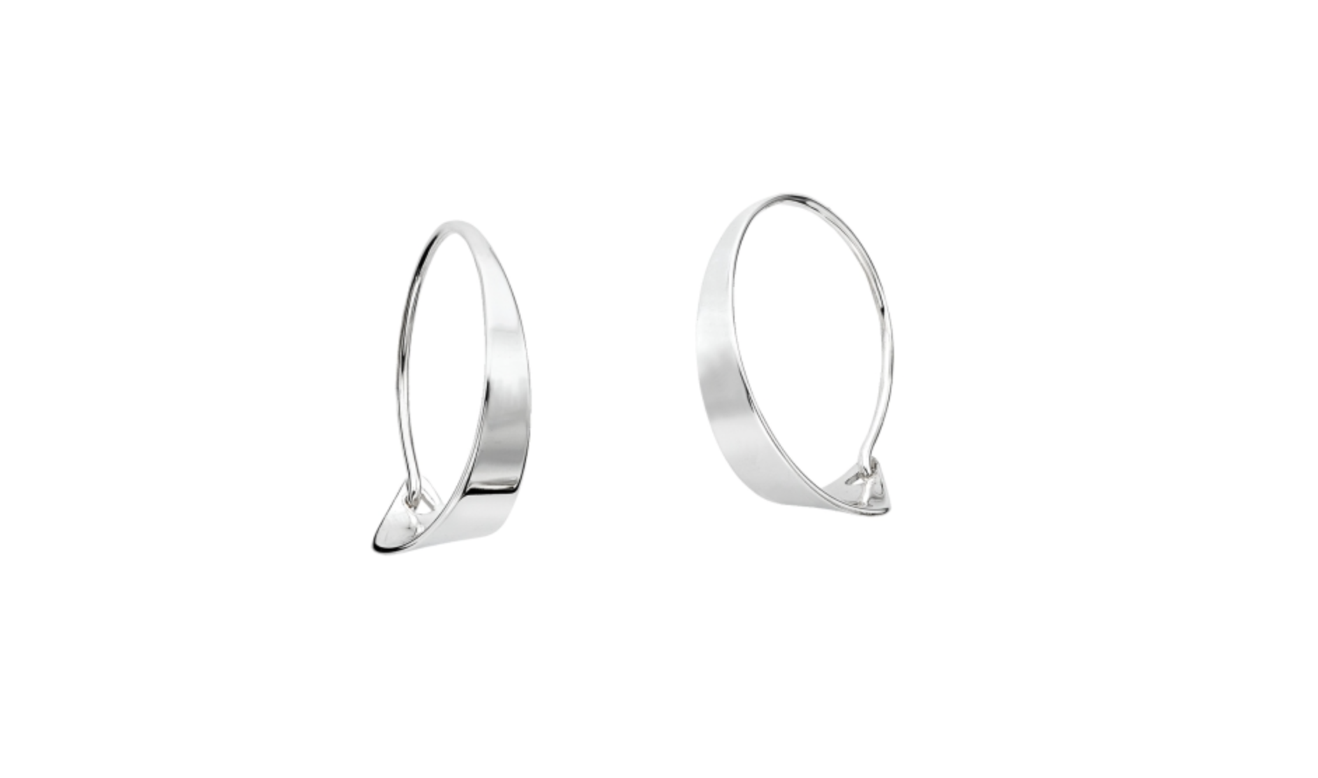French Hoop Sterling Silver Earrings, Medium