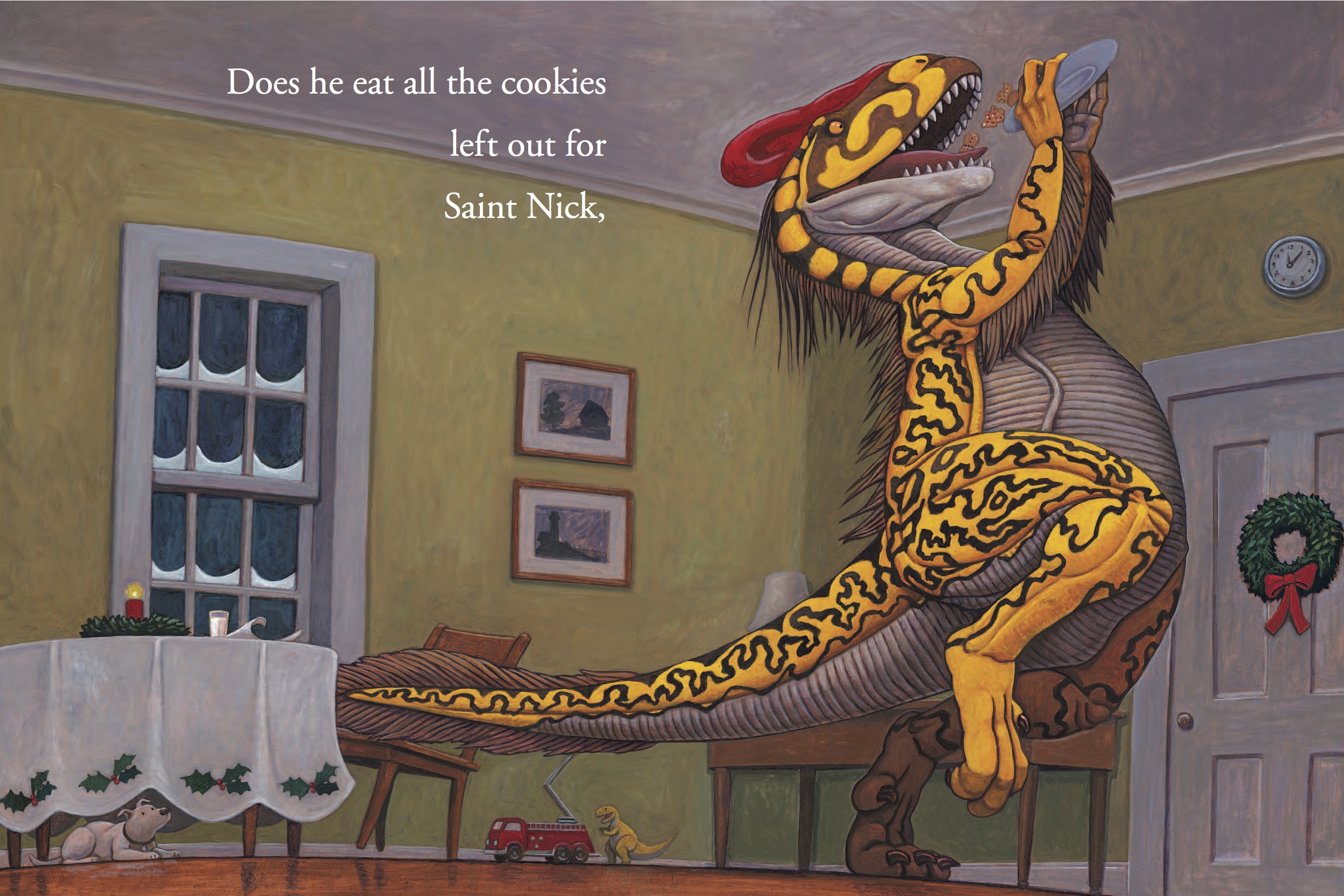 Does Dino Eat St. Nic... by  Mark Teague - Masterpiece Online