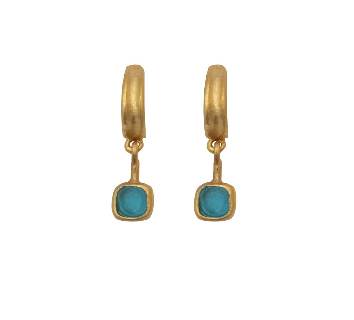 Image of Fragment Post Hoop Earrings in Turquoise by Michael Vincent Michaud