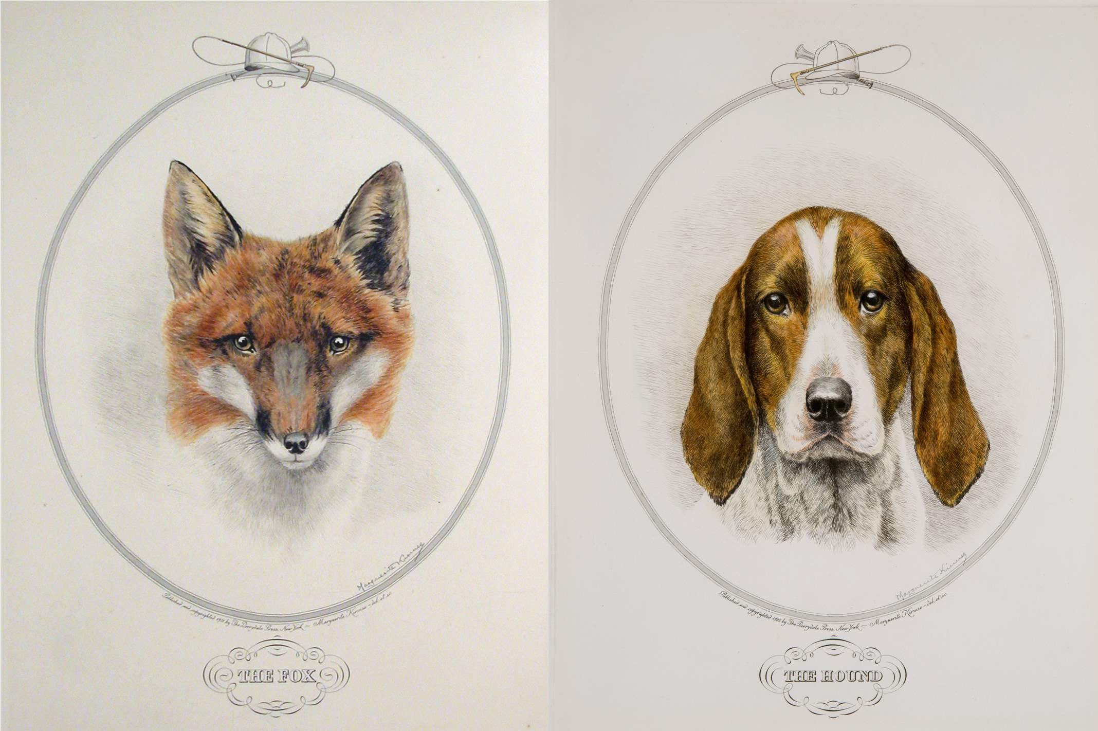The Fox and the Hound... by  Marguerite Kirmse - Masterpiece Online
