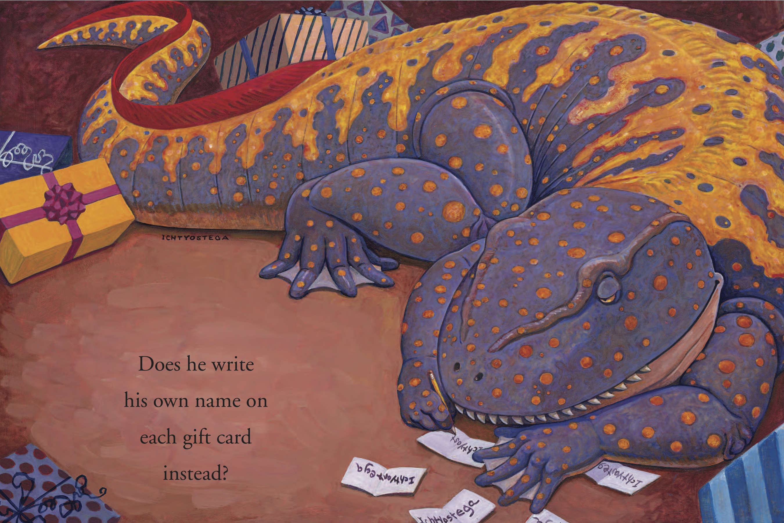 Dino Writing name  on... by  Mark Teague - Masterpiece Online