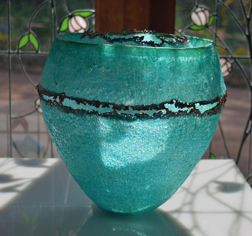 Image of Emerald and Light Aqua Deeper View by Deanna Clayton