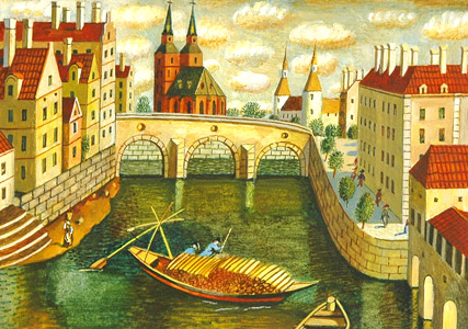 Boat On Canal by  Valery Vaseliyev - Masterpiece Online