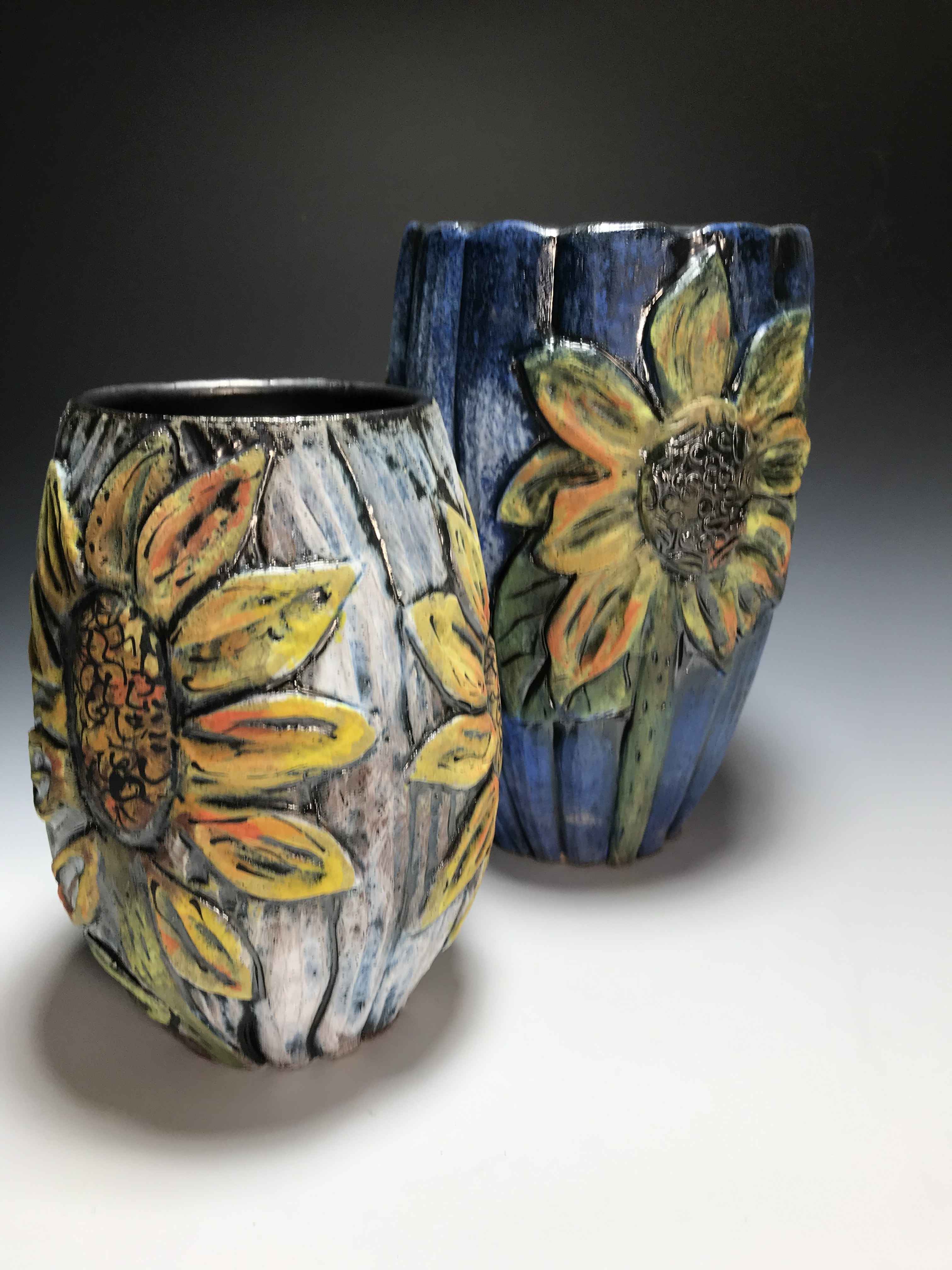 Sunflower Vase (pictured left -white)