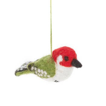 Winnie the Woodpecker - Handmade Felt Ornament