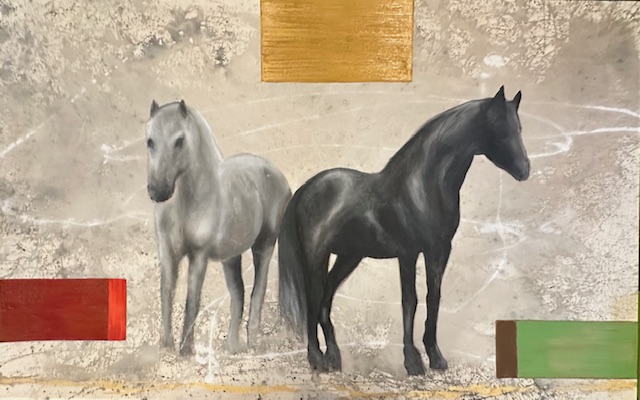 Image of Two Horses, Color Block Series by Marketa Sivek