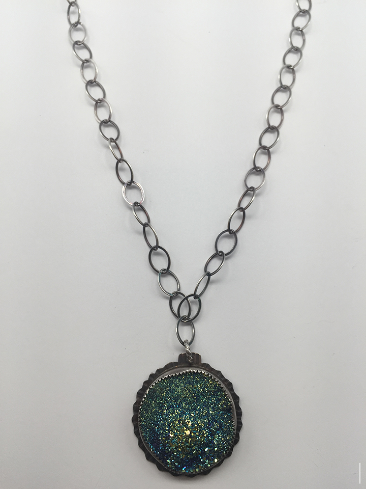 Image 1 for Plated Druzy Sterling Necklace Plated Druzy Sterling Necklace