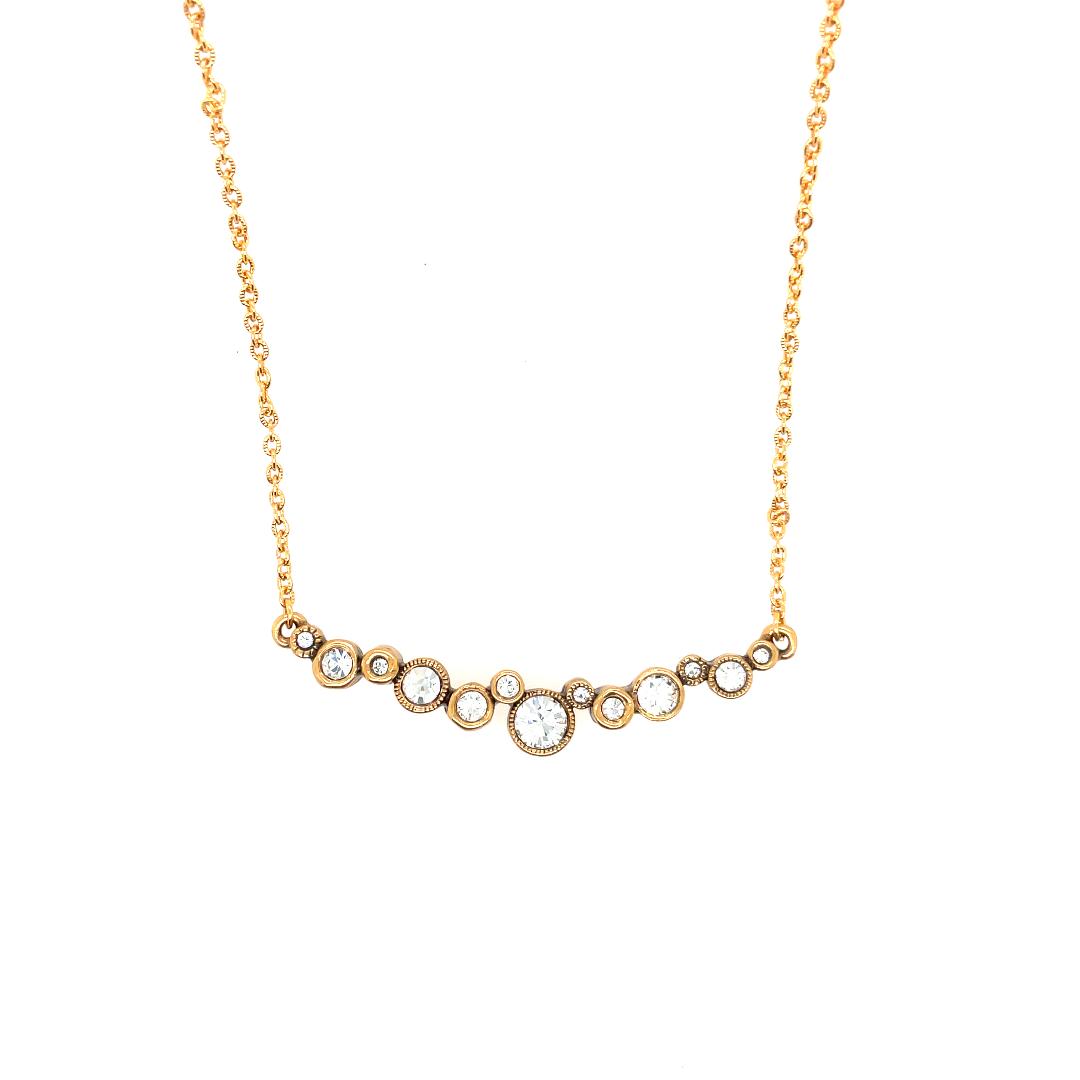 Carina Necklace in Gold, All Crystal
