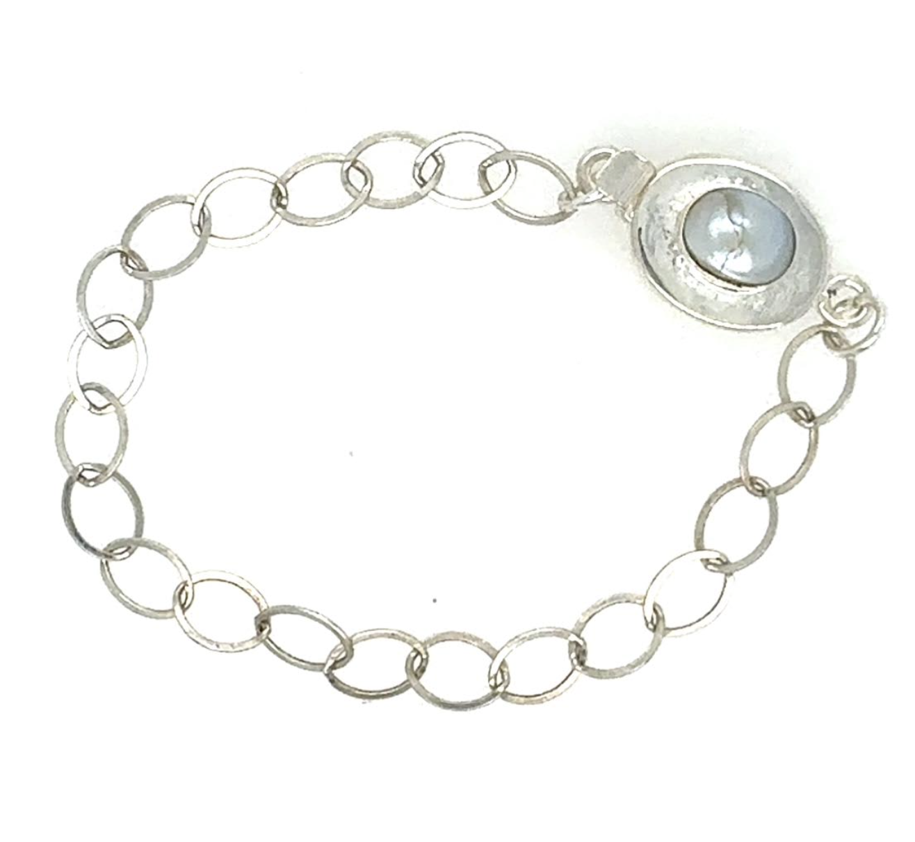 Image of Freshwater Pearl Slider Clasp Cable Chain Bracelet, Sterling - Trunk Show by  RACH B Jewelry