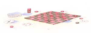 Checkers And Cards by  Lynn Munsinger - Masterpiece Online