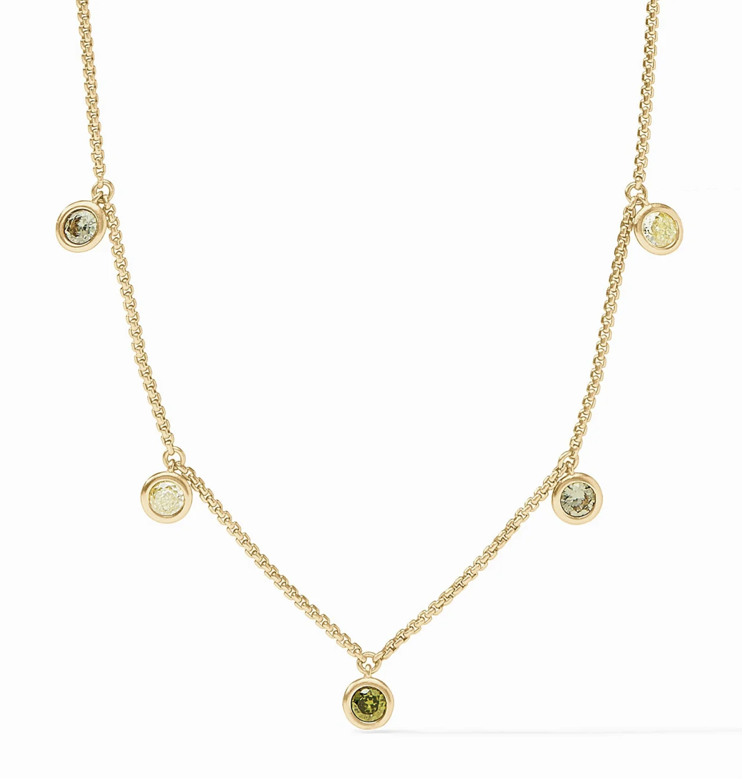 Image of Shades of Jade Rainbow Delicate Charm Necklace by Julie Vos