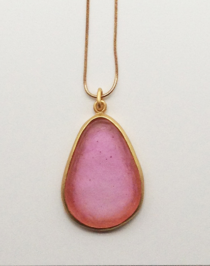Image 1 for Large Pear Shape Pendant in Pale Ruby Large Pear Shape Pendant in Pale Ruby
