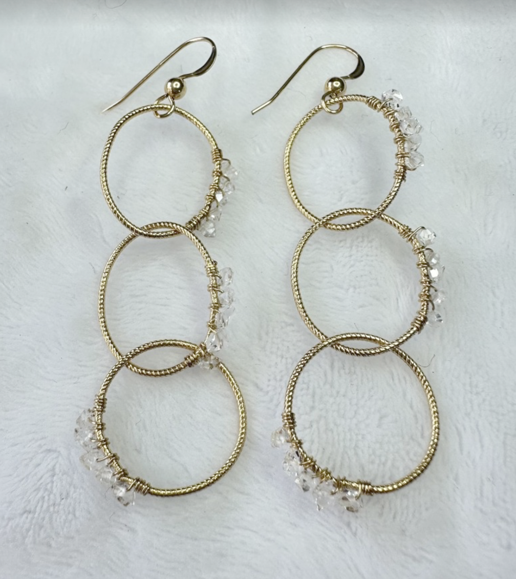 Image of 3 Ring Assorted Gemstone Earrings by  