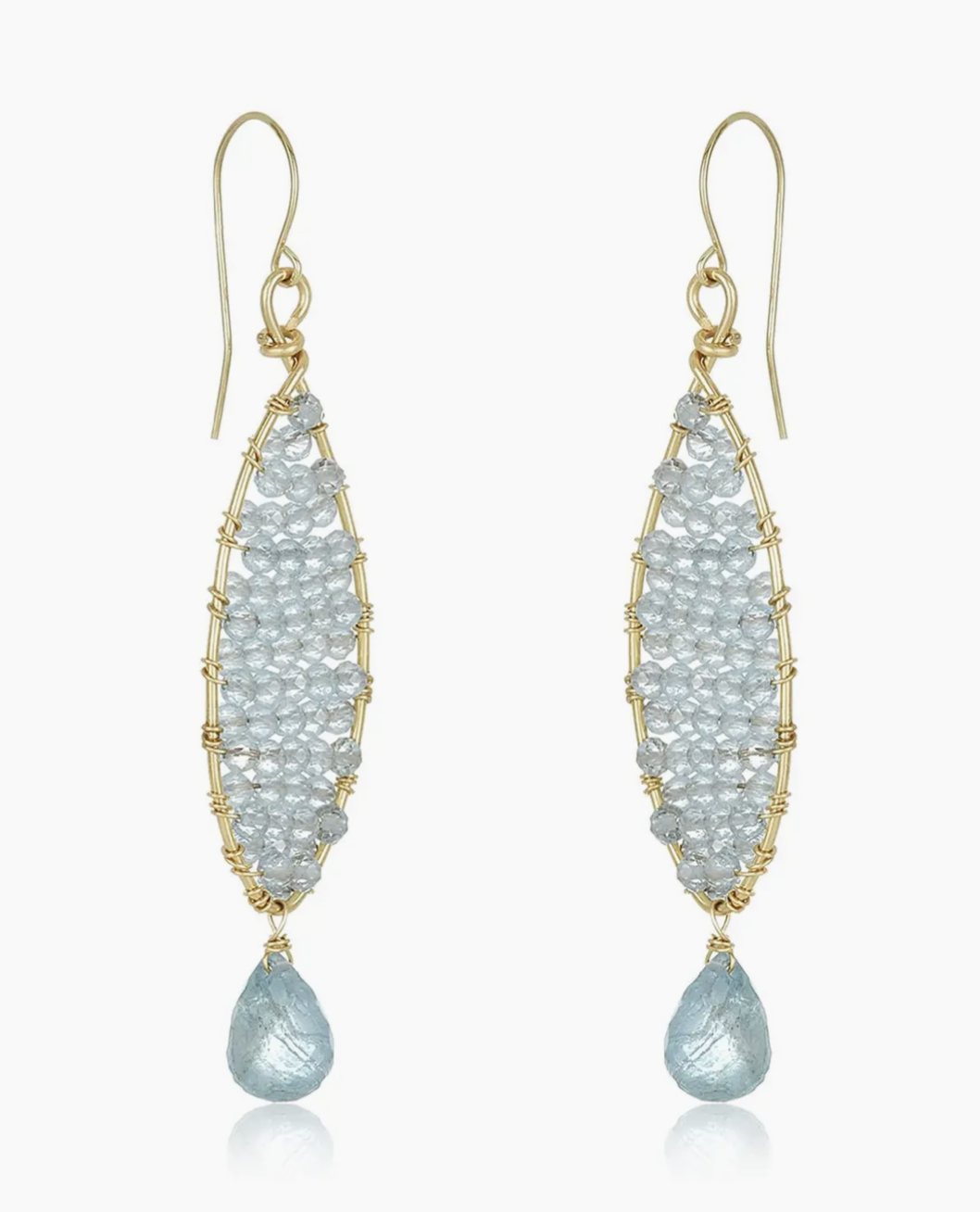 Image of Midnight Moon Earrings in Aquamarine by Mabel Chong