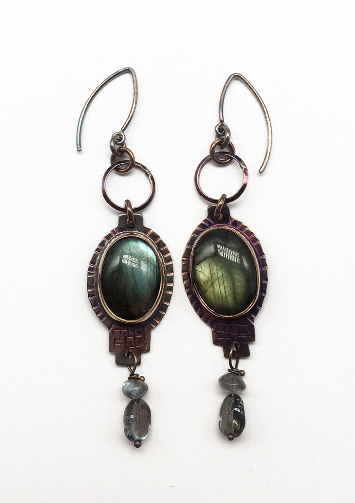 Image 1 for Labradorite Earrings in Sterling Silver Labradorite Earrings in Sterling Silver