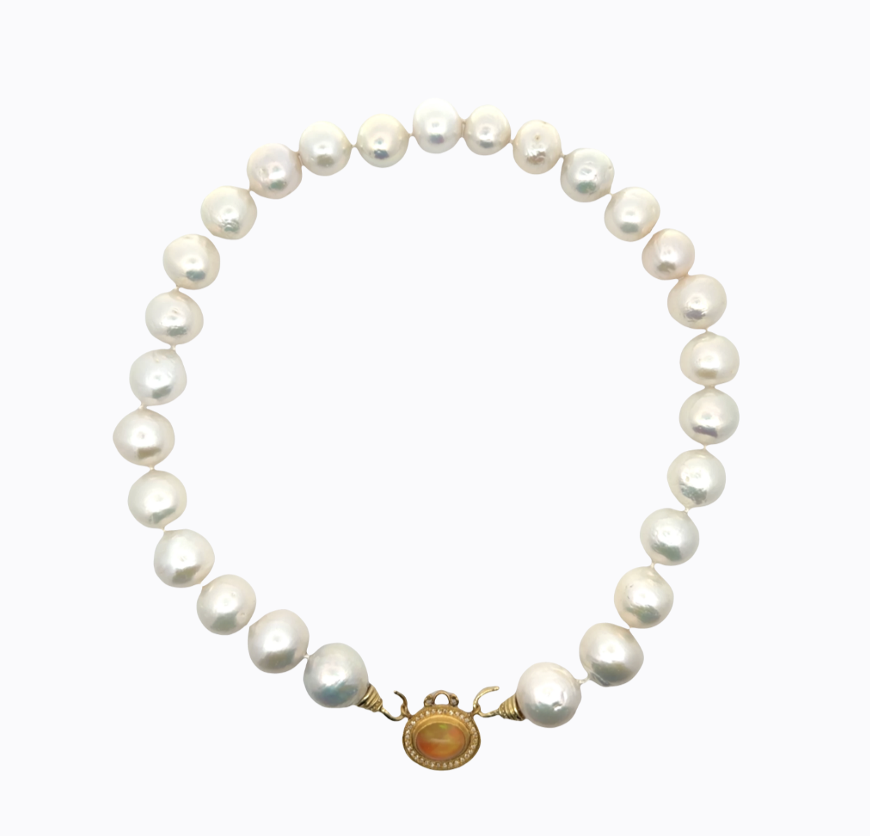 Image 2 for 24 Karat Gold, Cabochon Opal and Diamond Centerpiece