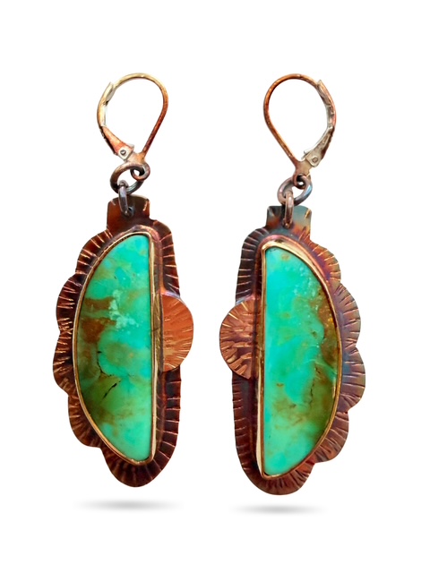 Image of Kingman Mine Turquoise Earrings by Julie Shaw