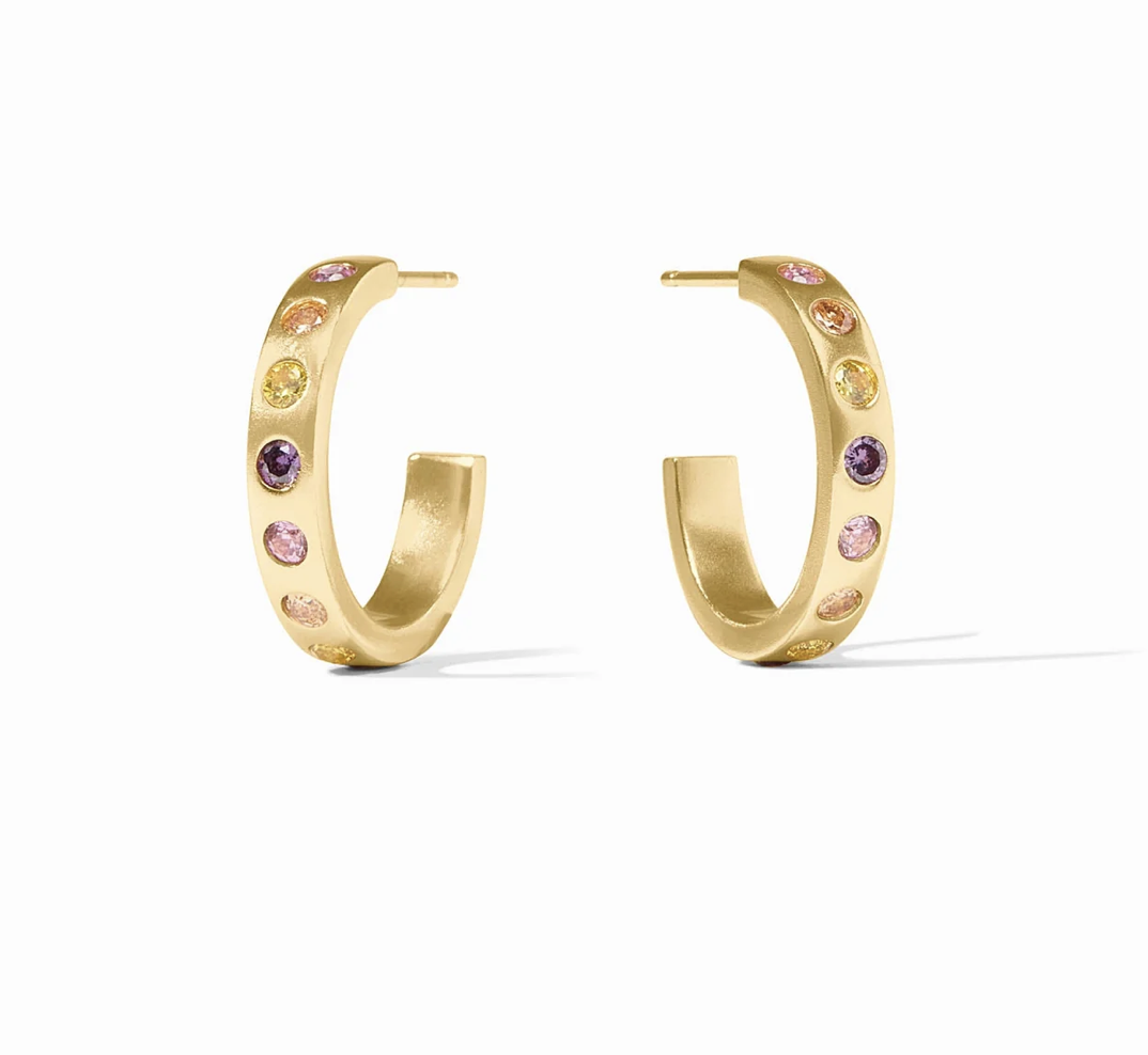 Image of Pink Dawn Rainbow Hoop Earrings - Small by Julie Vos