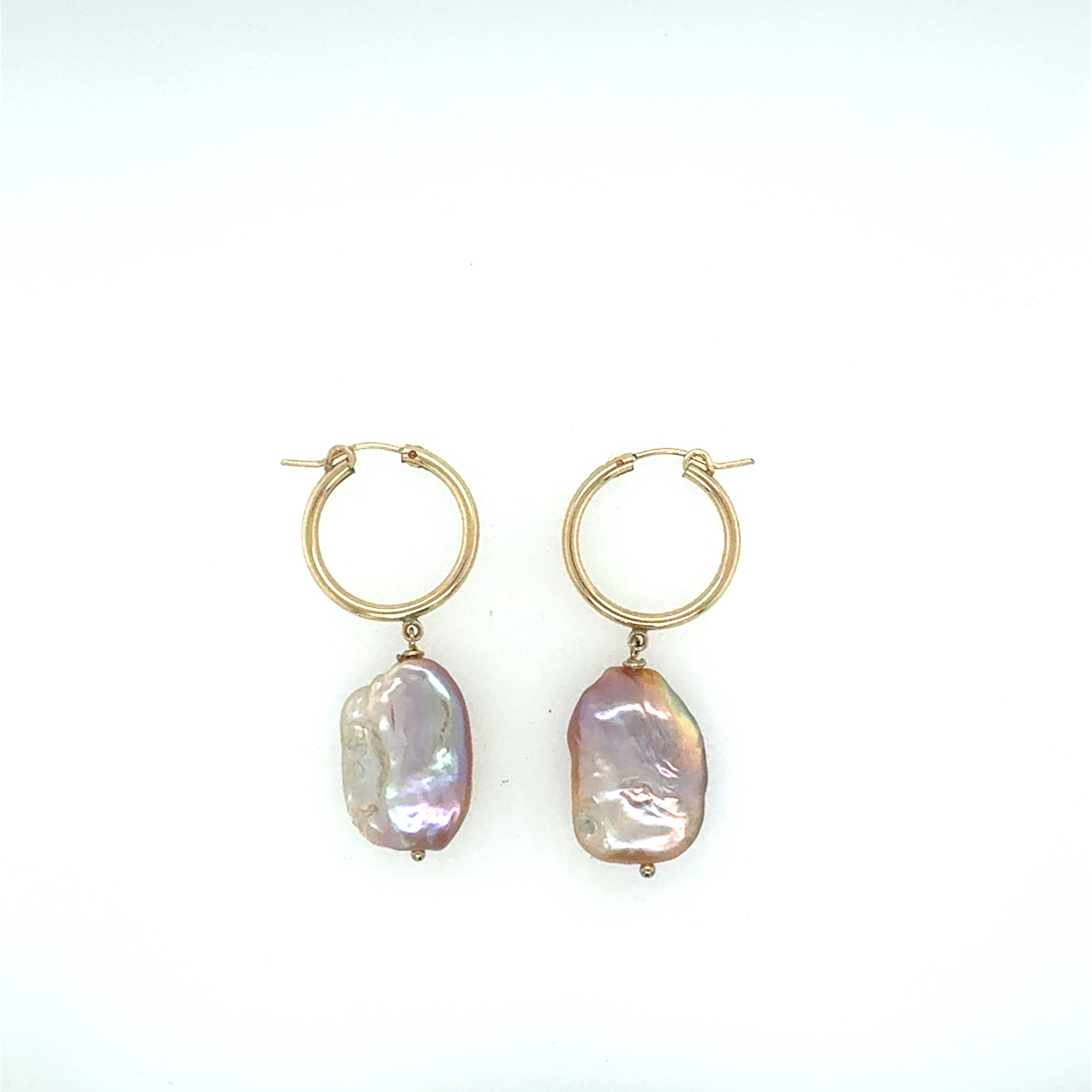 Image of Gold Hoop GF- Baroque Pearl by Olga Ganoudis