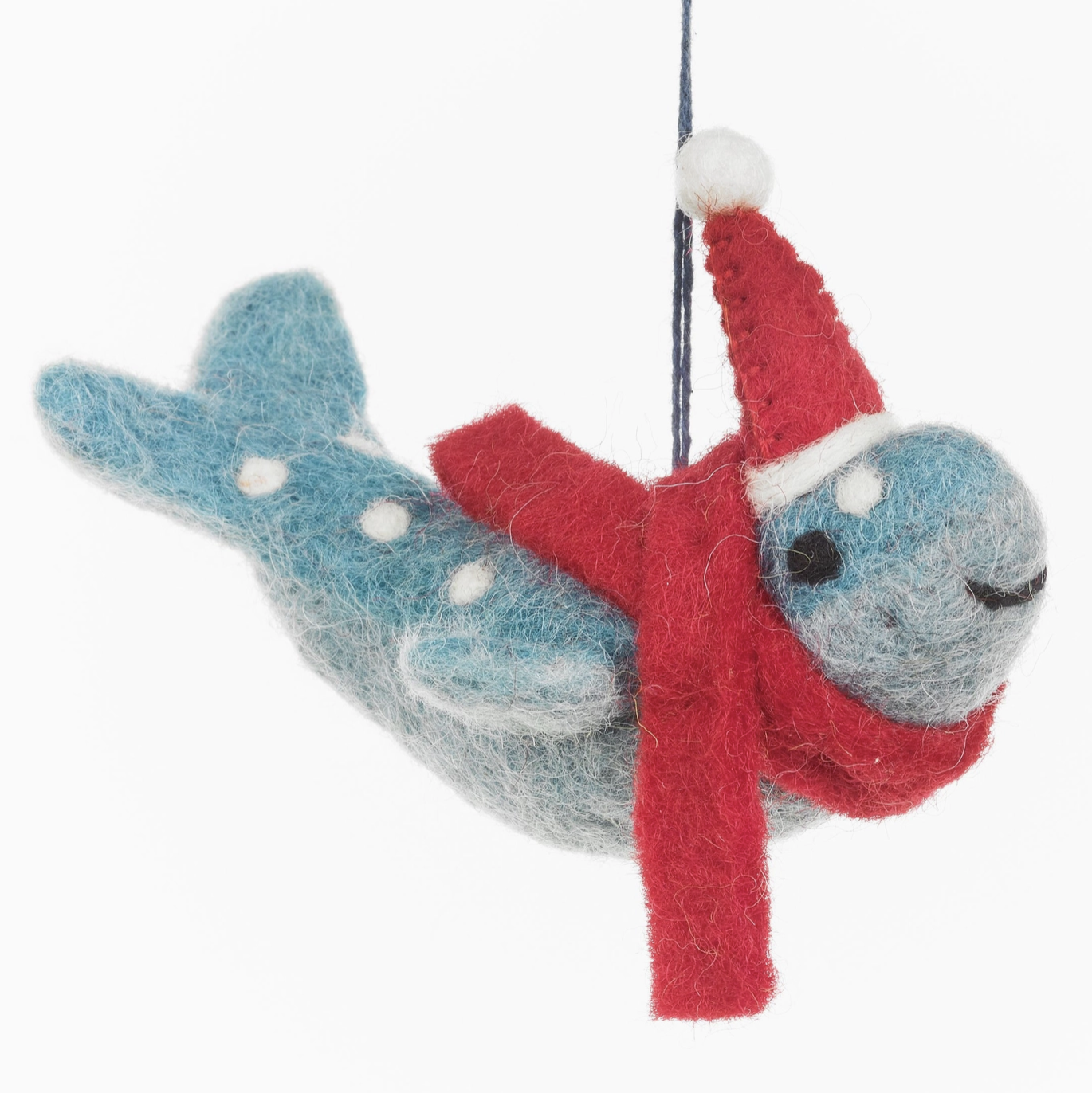 Image of Humpback Christmas Whale - Handmade Felt Ornament by  Felt So Good
