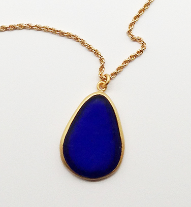 Image 1 for Large Pear Shape Pendant in Cobalt Large Pear Shape Pendant in Cobalt
