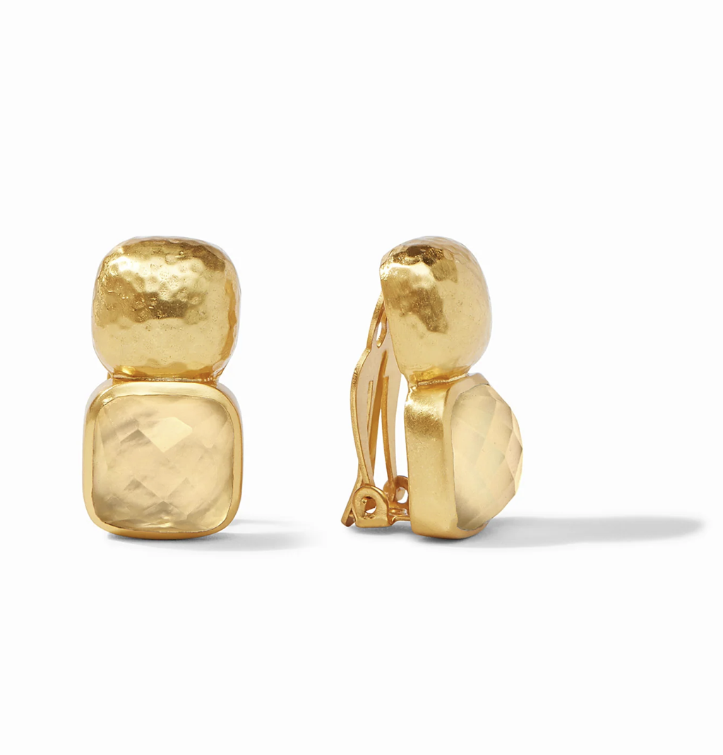 Image of Iridescent Champagne Catalina Clip Earrings by Julie Vos