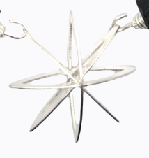 Image 1 for Large Sterling Silver Atom Centerpiece