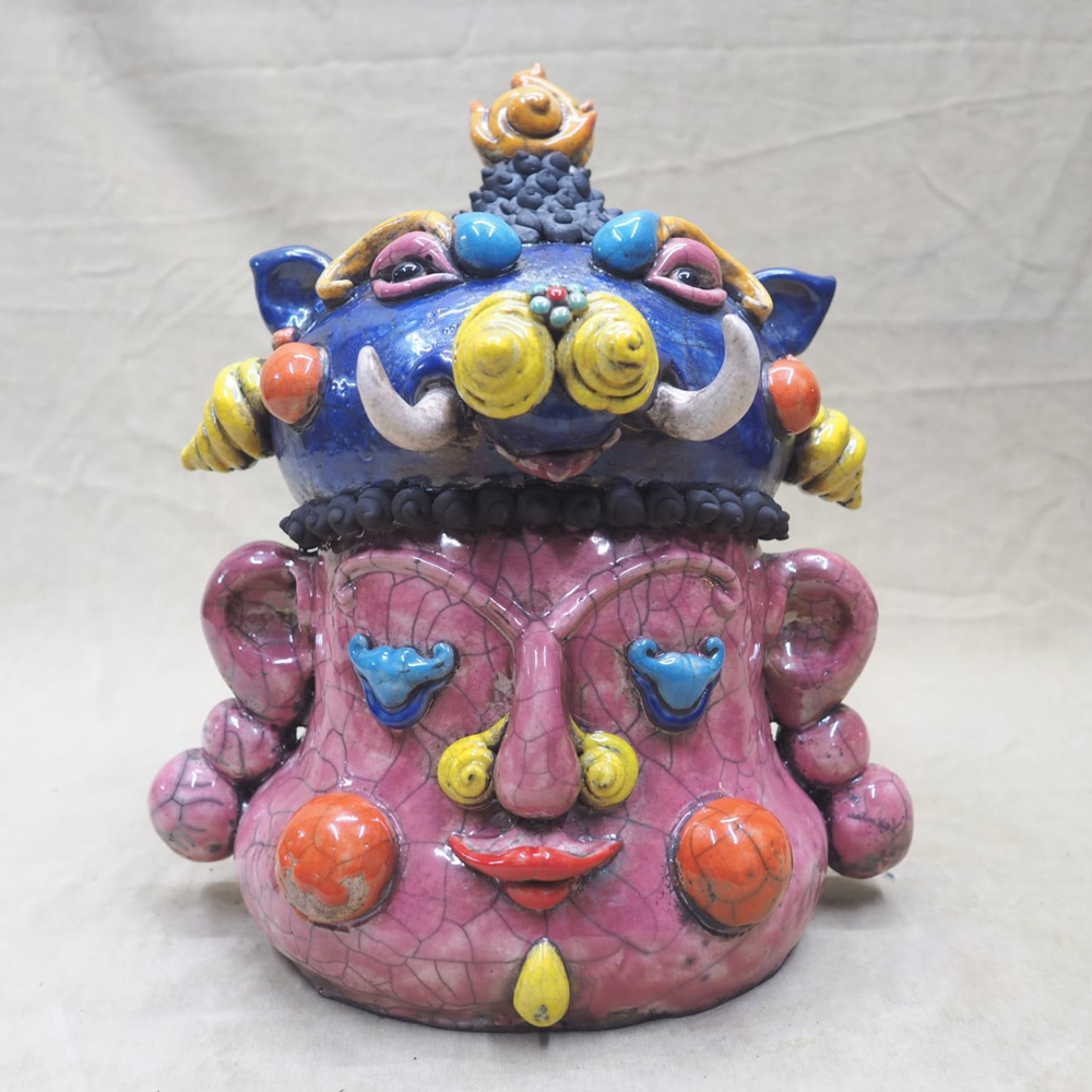 Buddha with Pig head by Nupol Wiriyawong