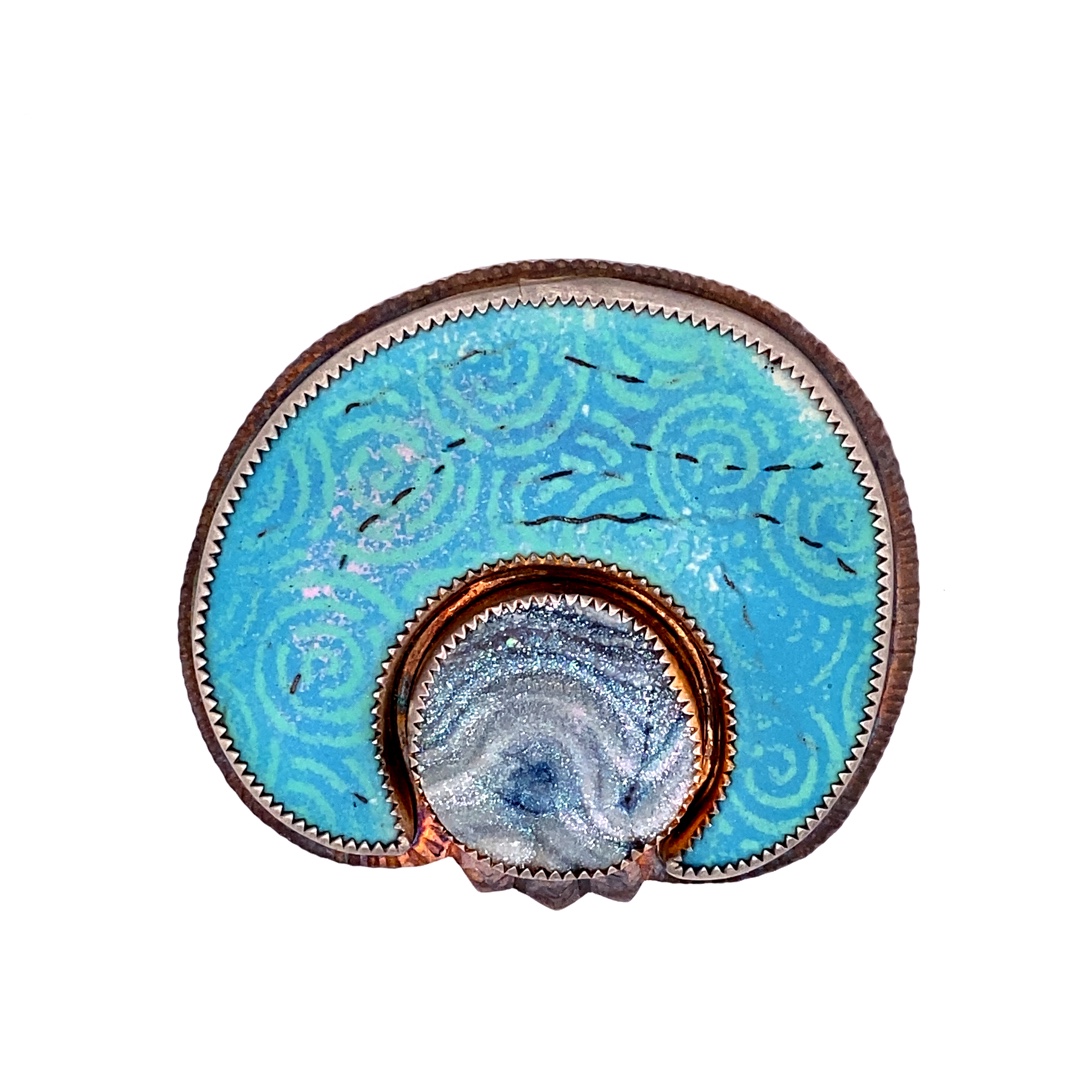 Enamel Pin with Plated Druzy