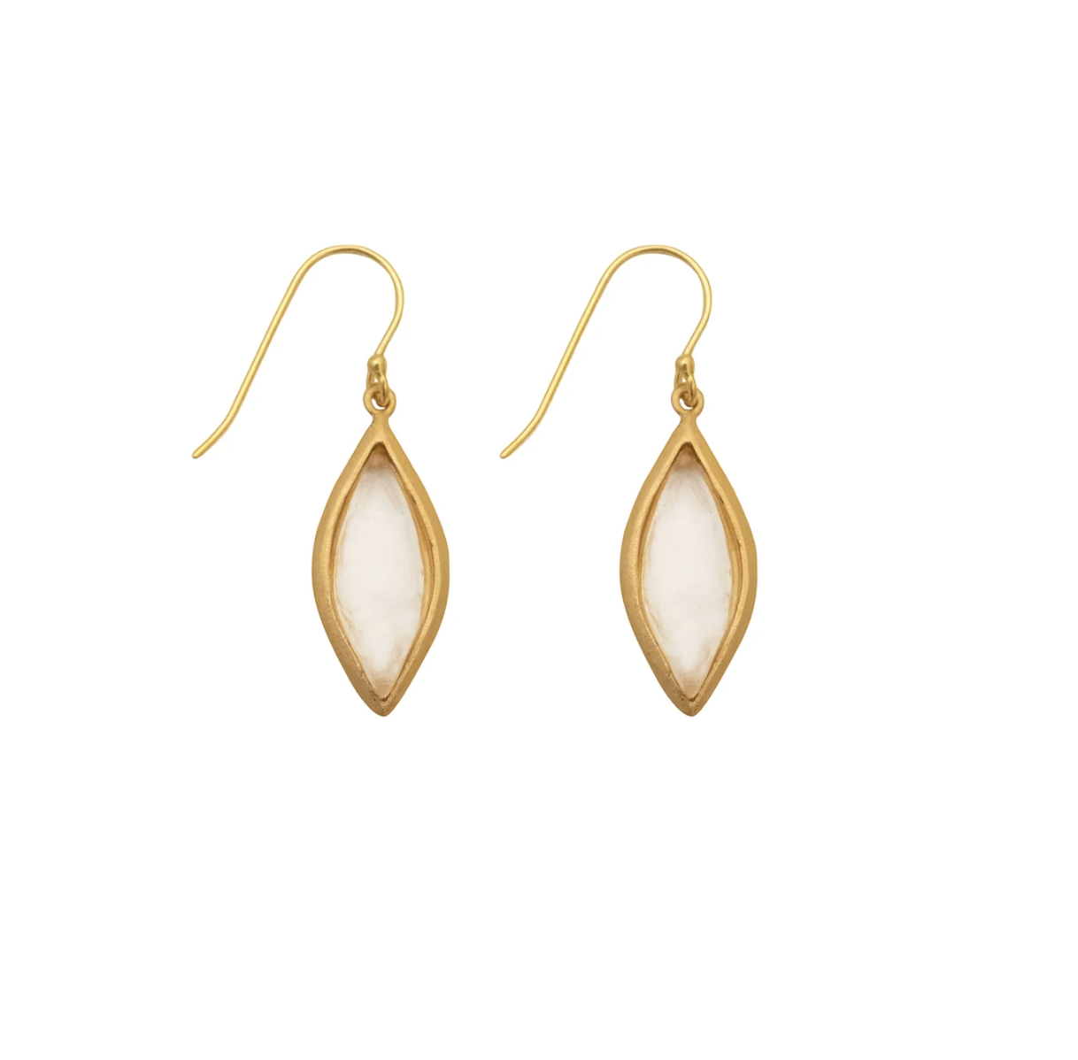 Image of Marquise Dainty Wire Earrings in Frosted Clear by Michael Vincent Michaud