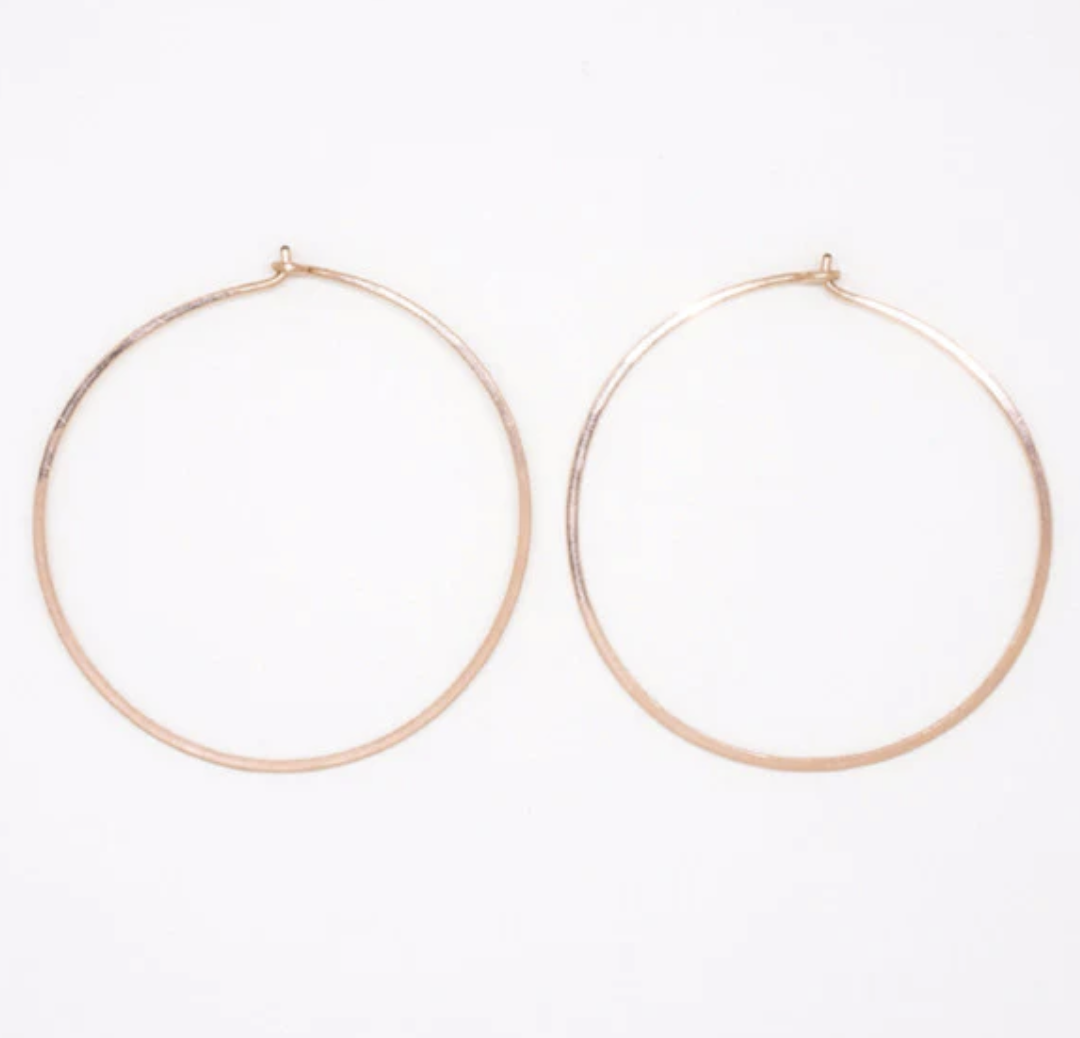 Large Round Rose Gold-Filled Hoops, 2 1/8