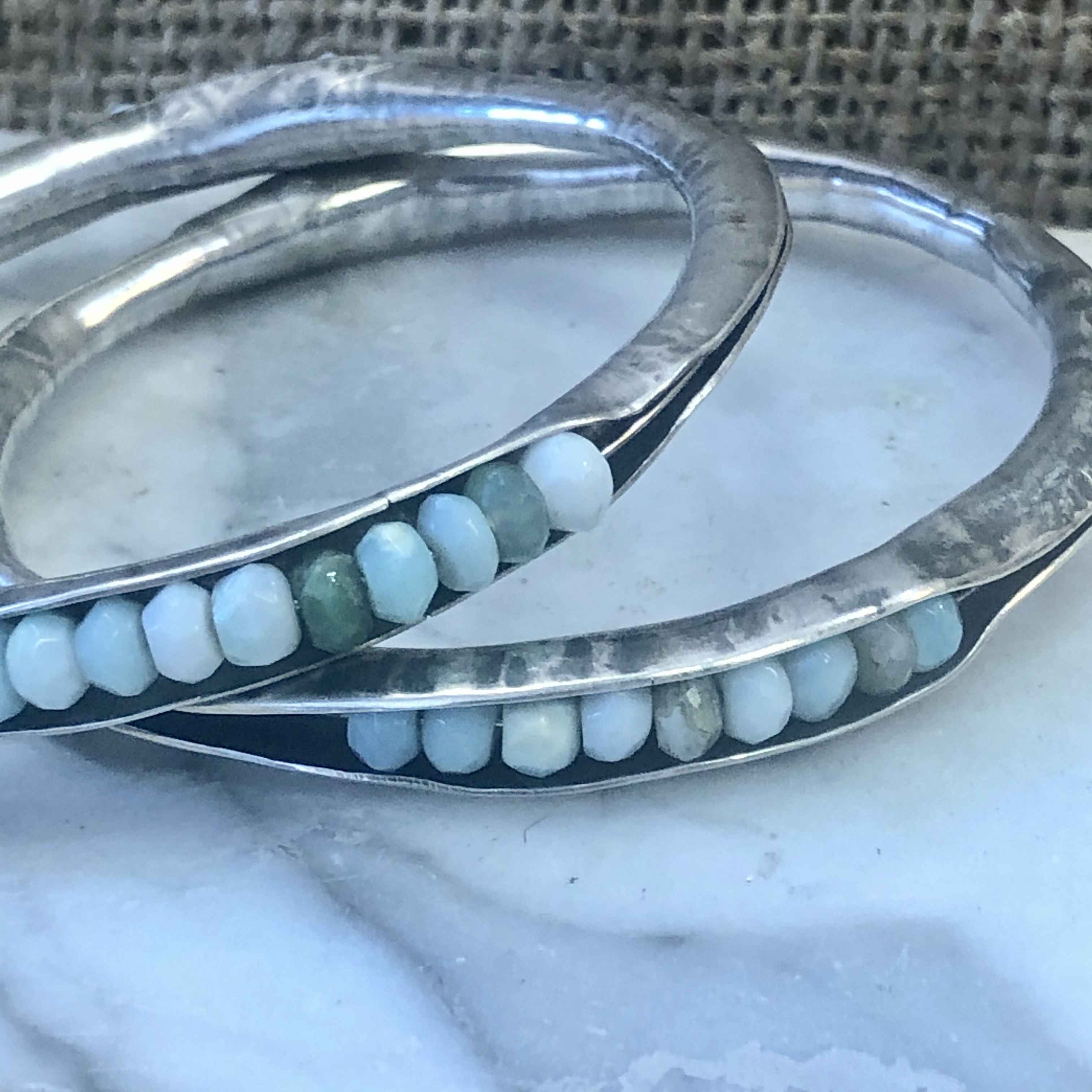Sterling and Amazonite Bangle 3