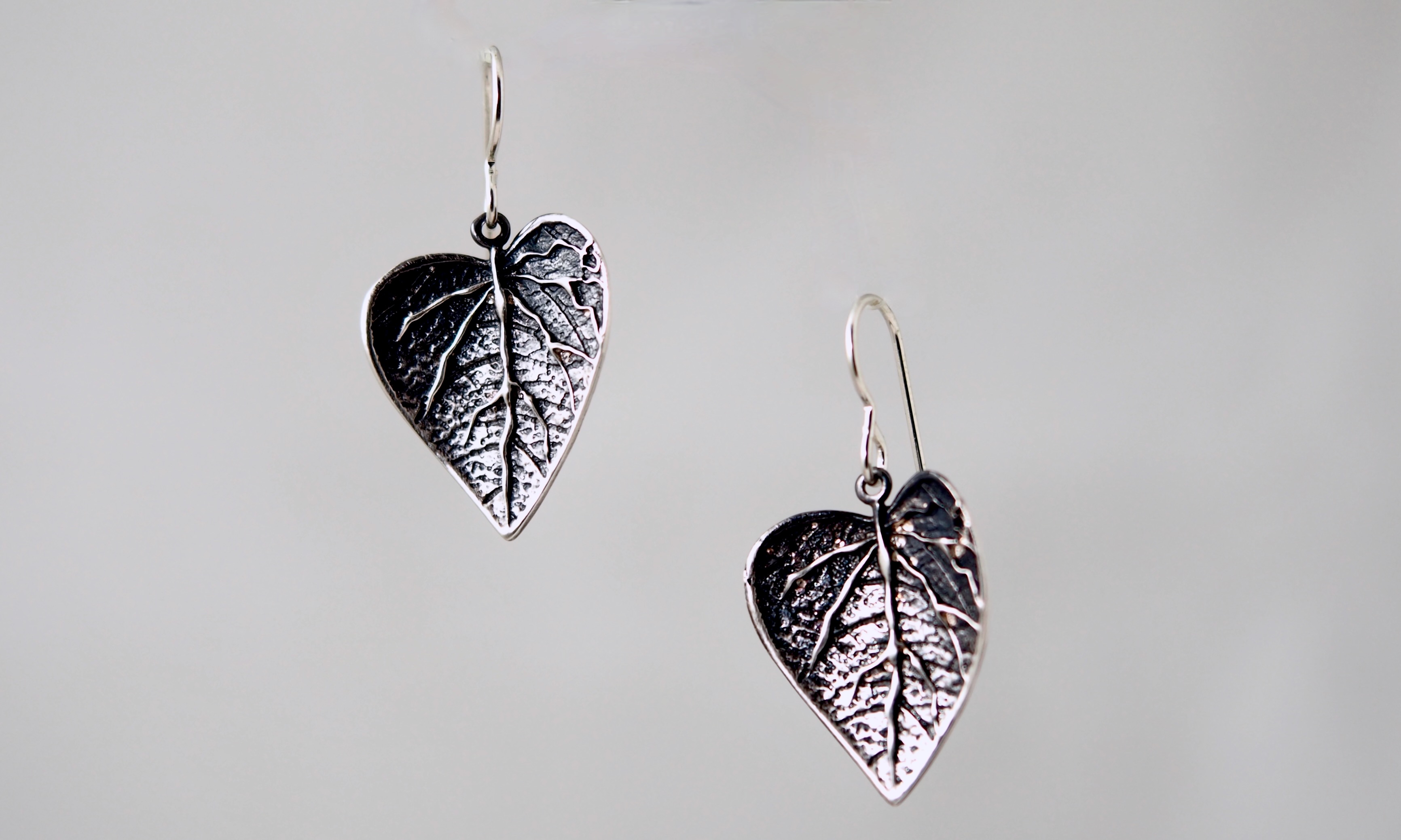 Heart Leaf Sterling Earrings