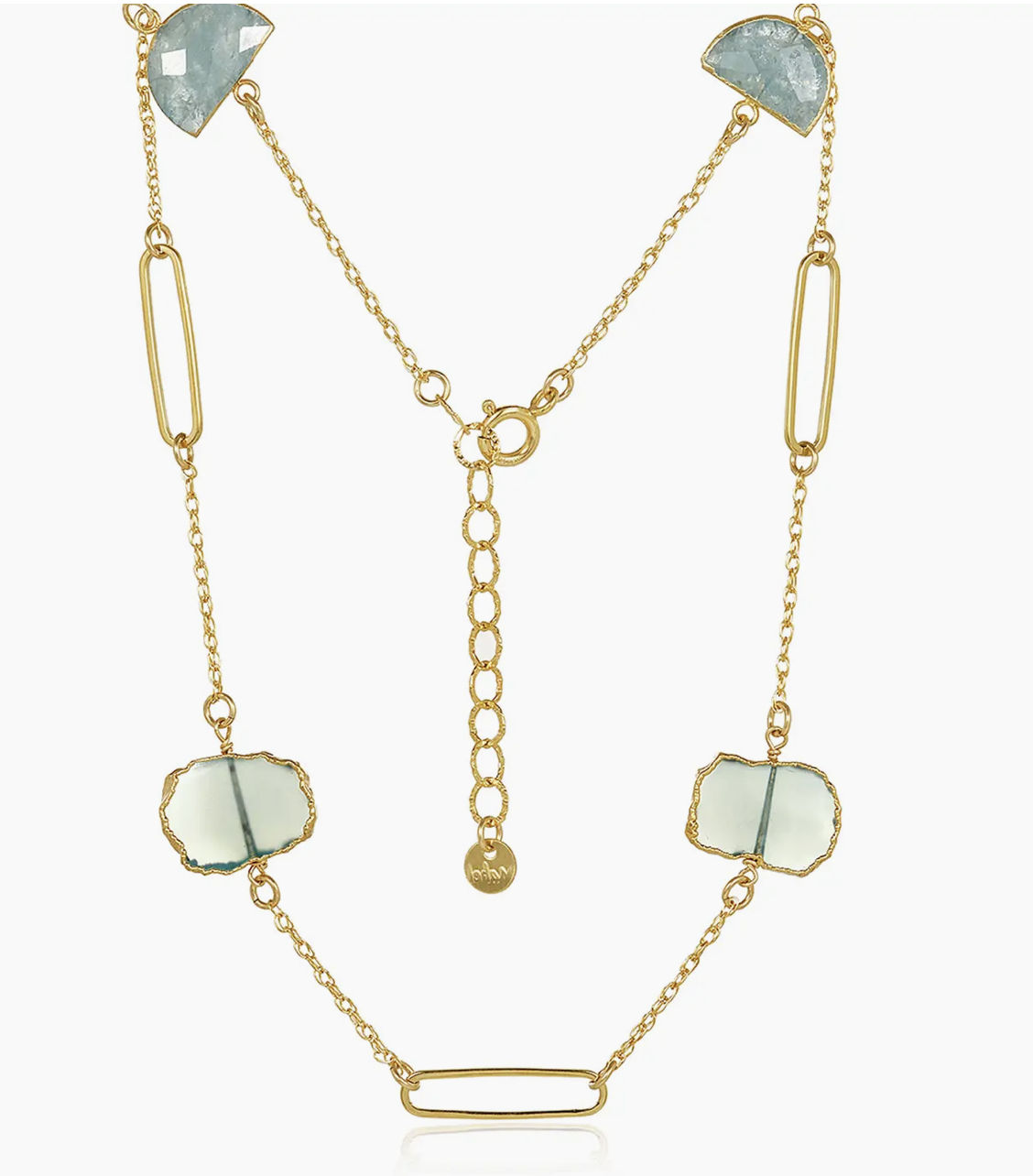 Image of Chalcedony Aqua Paperclip Link Short Necklace by Mabel Chong