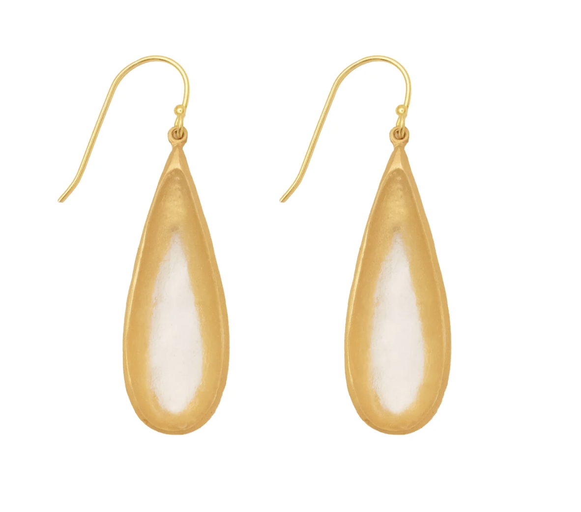 Image of Tear Drop Bubbles Long Wire Earrings in Frosted Clear by Michael Vincent Michaud