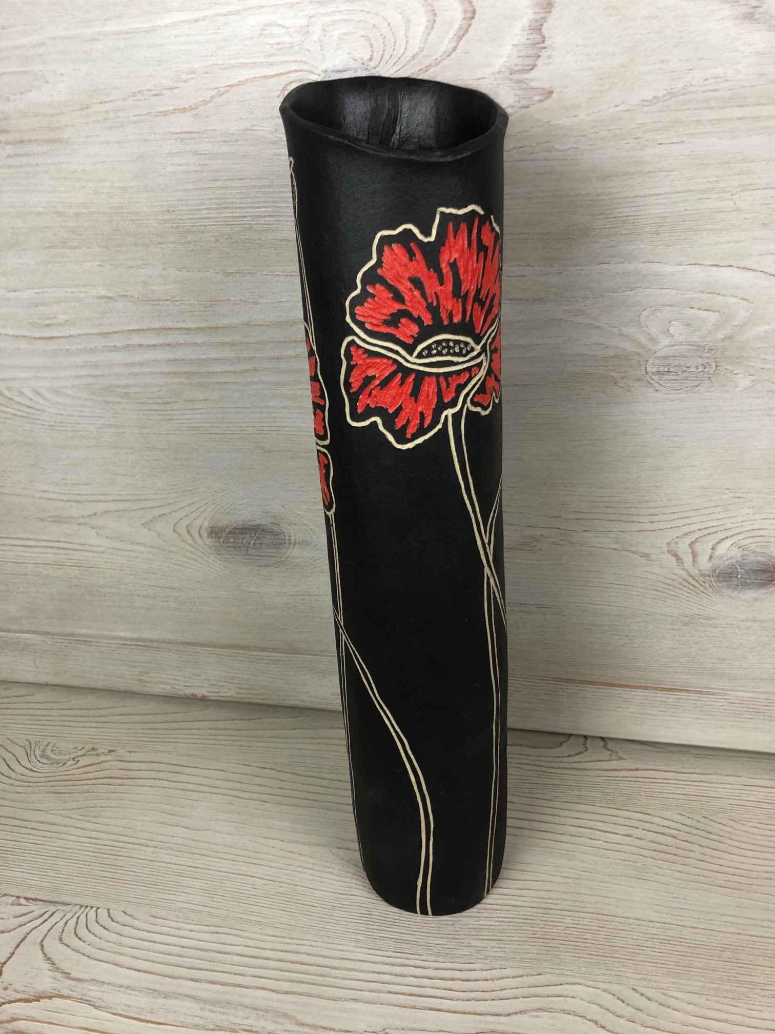 Image 1 for Black Poppy Vase 2 Black Poppy Vase 2