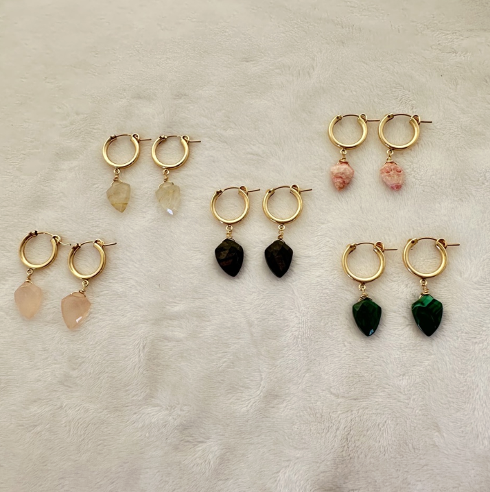 Image of Assorted Gemstone Hoop Earrings by  Maui Mari