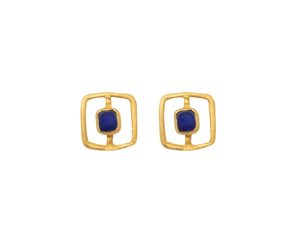 Image of Fragment Post Earrings in Cobalt by Michael Vincent Michaud