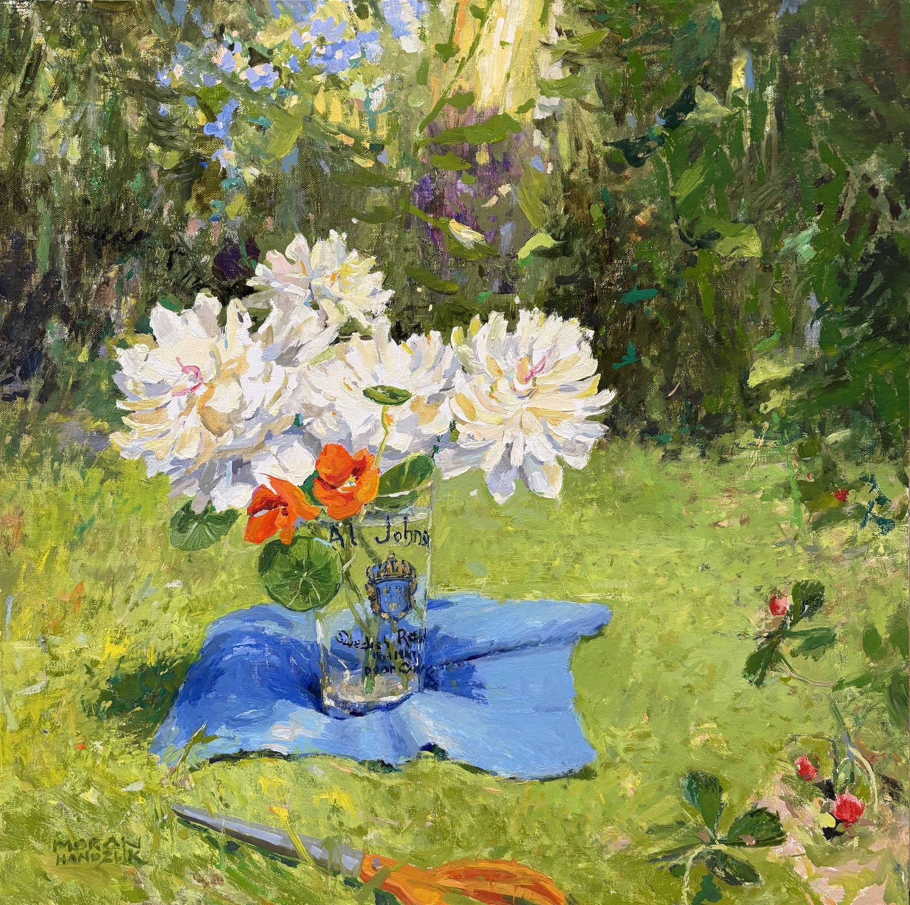 Image of Al Johnson’s Souvenir: Peonies and Nasturtium by Bethann Moran-Handzlik