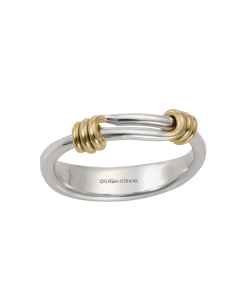 Signature Ring Sterling Silver with 14k gold Wraps Size 6