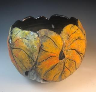 Image 1 for Gold Leaf Candle Bowl Gold Leaf Candle Bowl