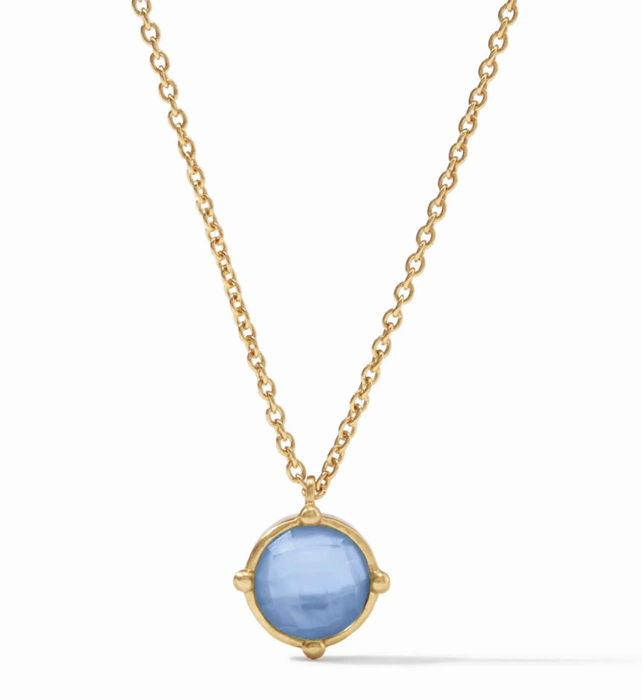 Image of Iridescent Chalcedony Blue Honeybee Solitiare Necklace by Julie Vos