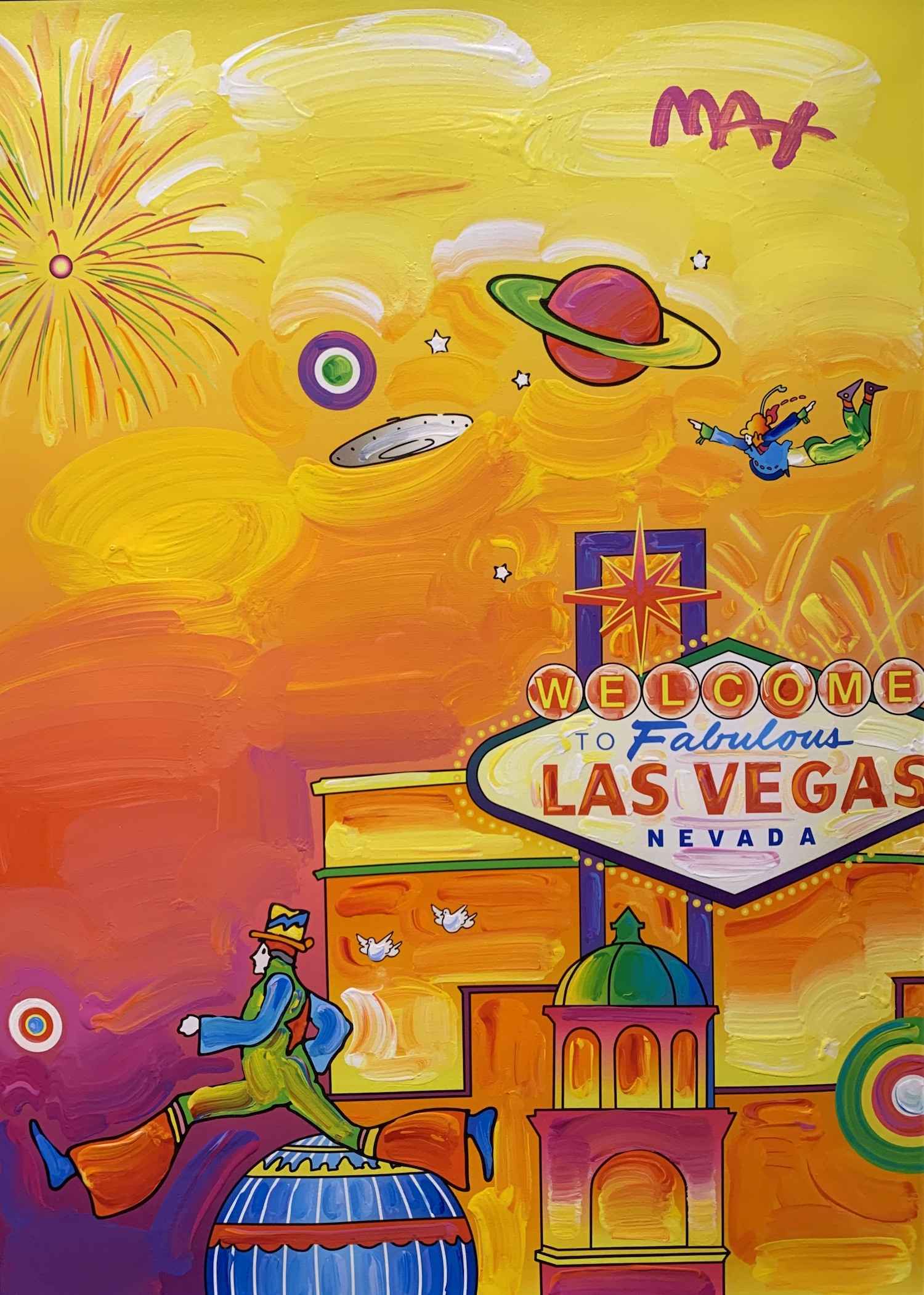 Cosmic Series: Las Vegas by Peter Max - Paintings, - Old Towne Art Gallery