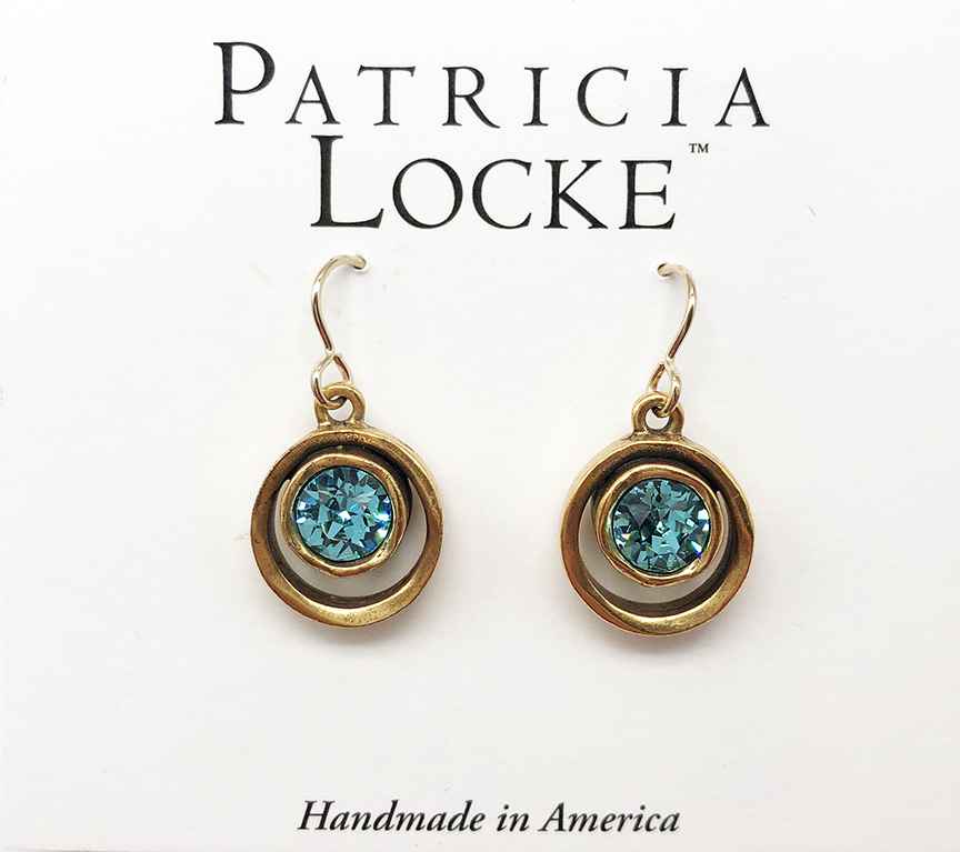 Image 1 for Skeeball Earrings in Gold, Light Turquoise Skeeball Earrings in Gold, Light Turquoise