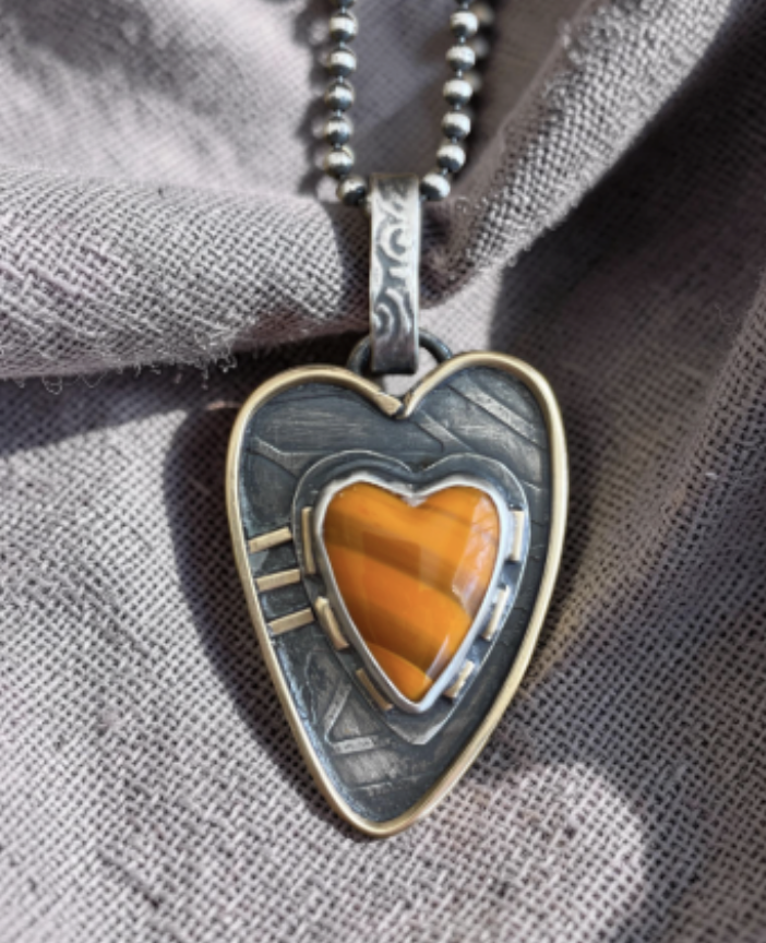 Image of Rosarita Heart Pendant by Pam Sable