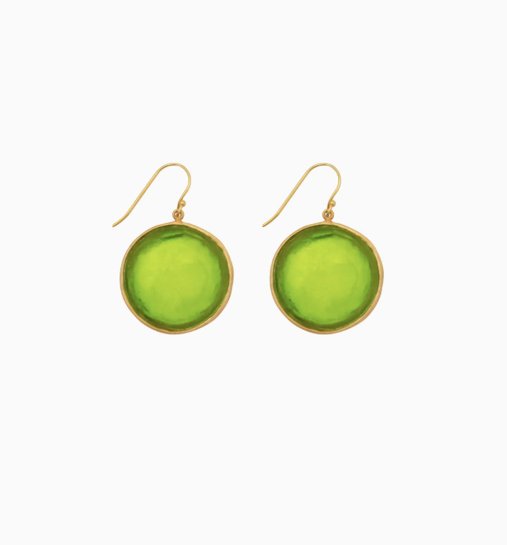 Image of Bubble Large Wire Earrings in Green by Michael Vincent Michaud